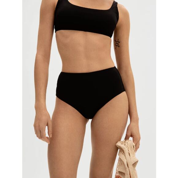 Everlane Womens The High-Rise Hipster Bikini Bottom XL Swimwear Black NWT - Picture 1 of 8
